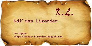 Kádas Lizander névjegykártya